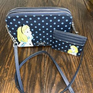 Kate Spade Blue Alice in Wonderland Disney Crossbody and Cardholder